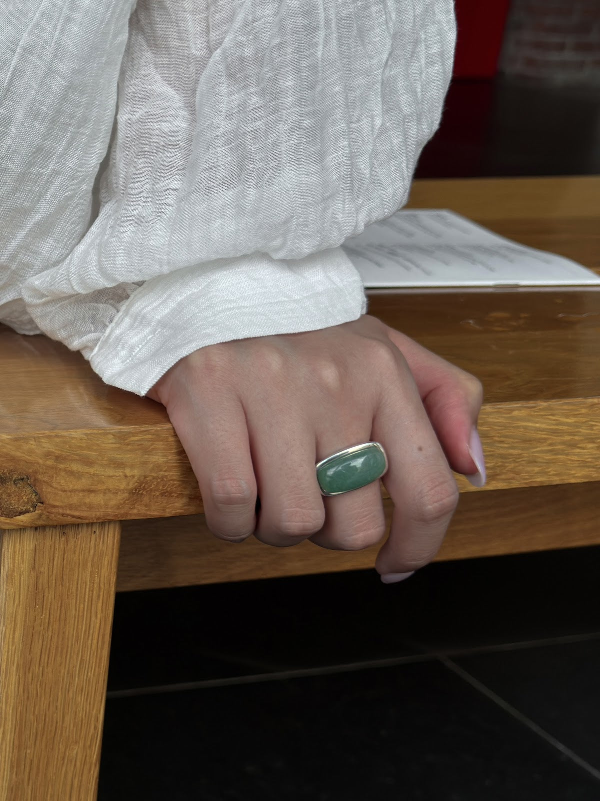 SQUARE JADE RING