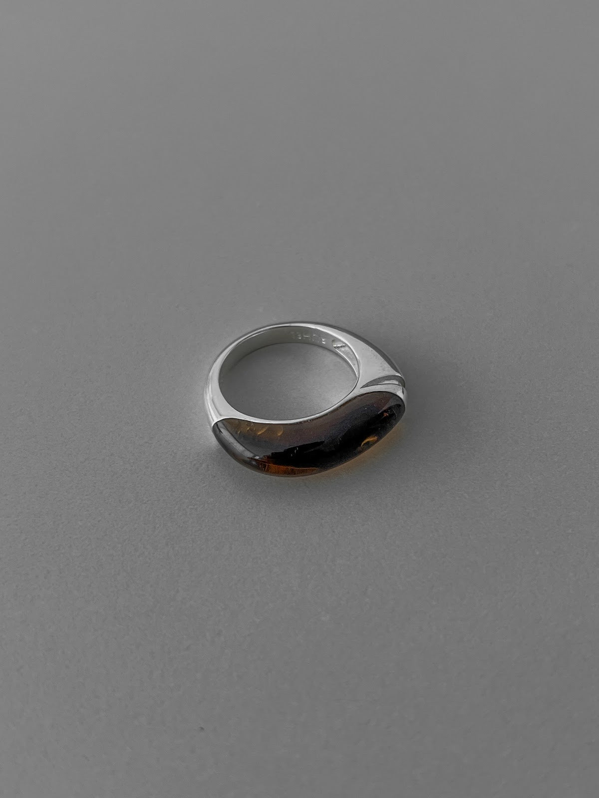 SLIM INLAY STACK RING [BROWN]