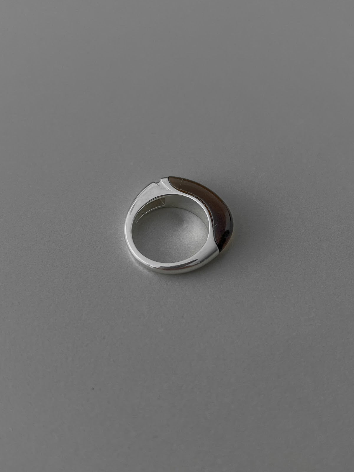 SLIM INLAY STACK RING [BROWN]
