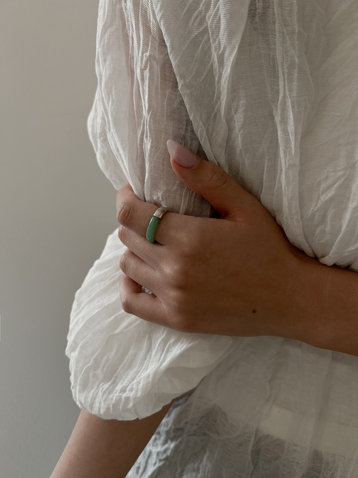 HALF JADE RING