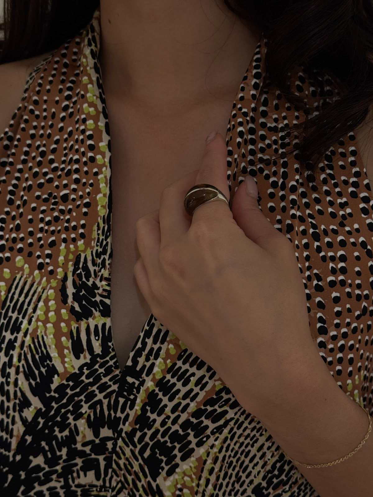BOLD DOME RING [BROWN]