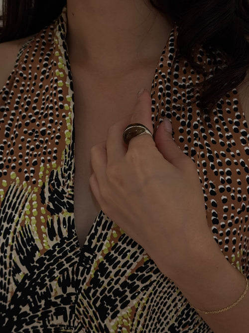 BOLD DOME RING [BROWN]