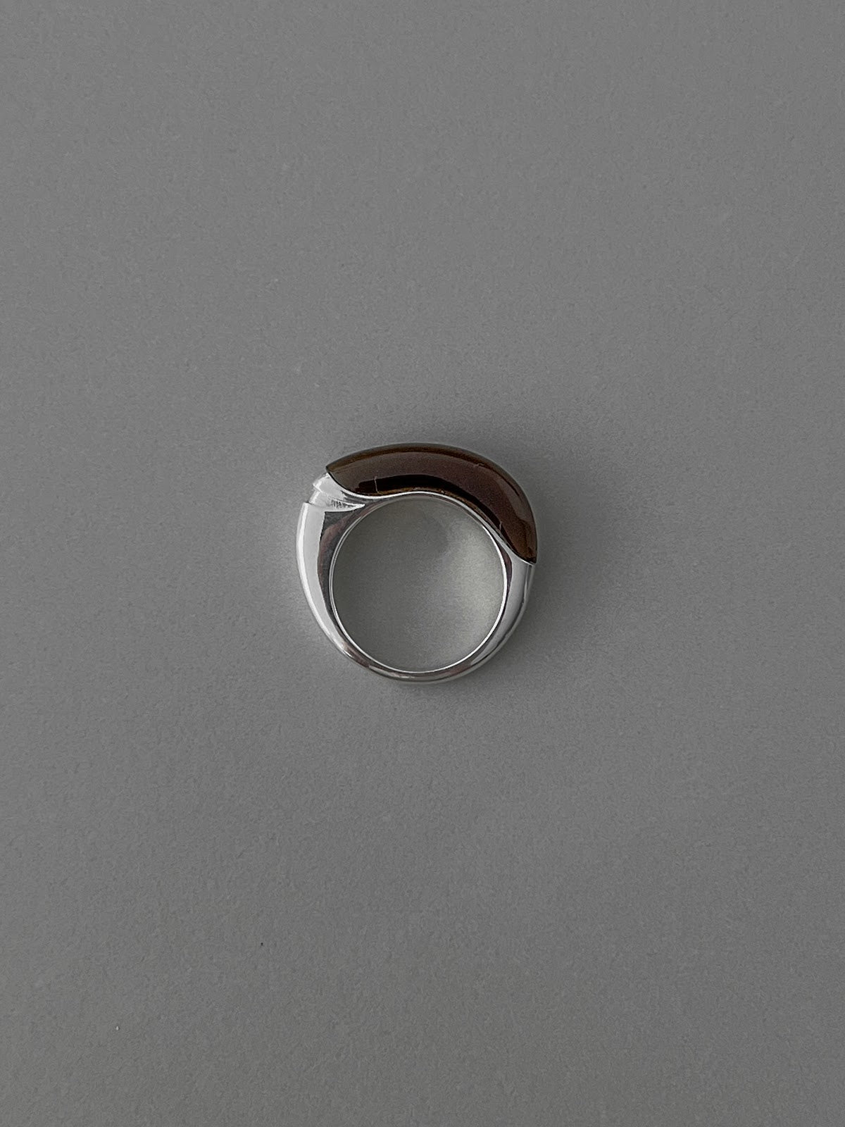 SLIM INLAY STACK RING [BROWN]