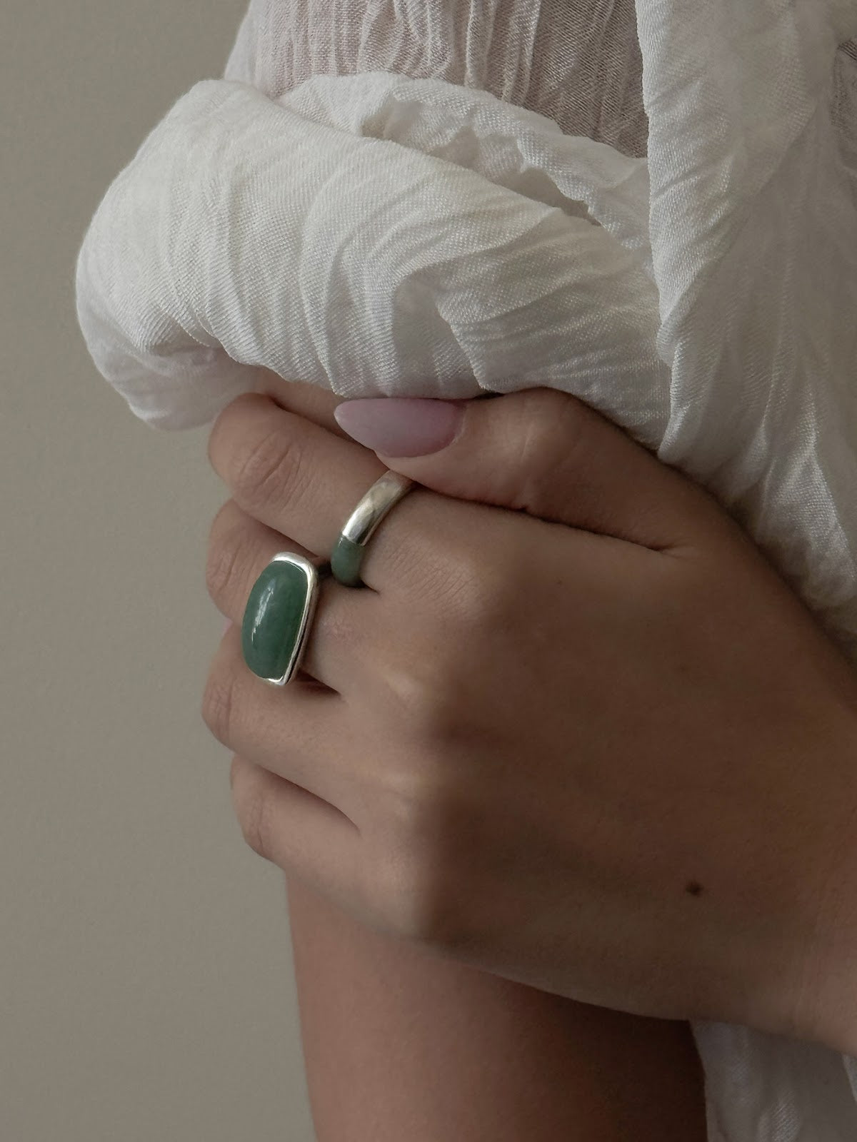 SQUARE JADE RING