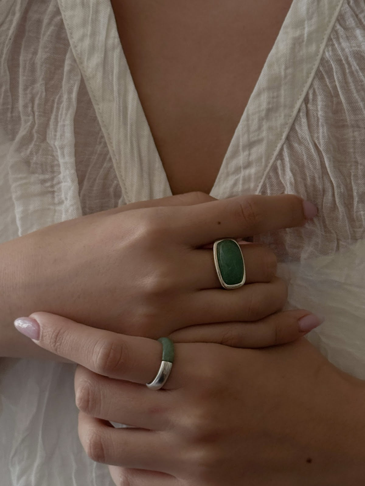 SQUARE JADE RING
