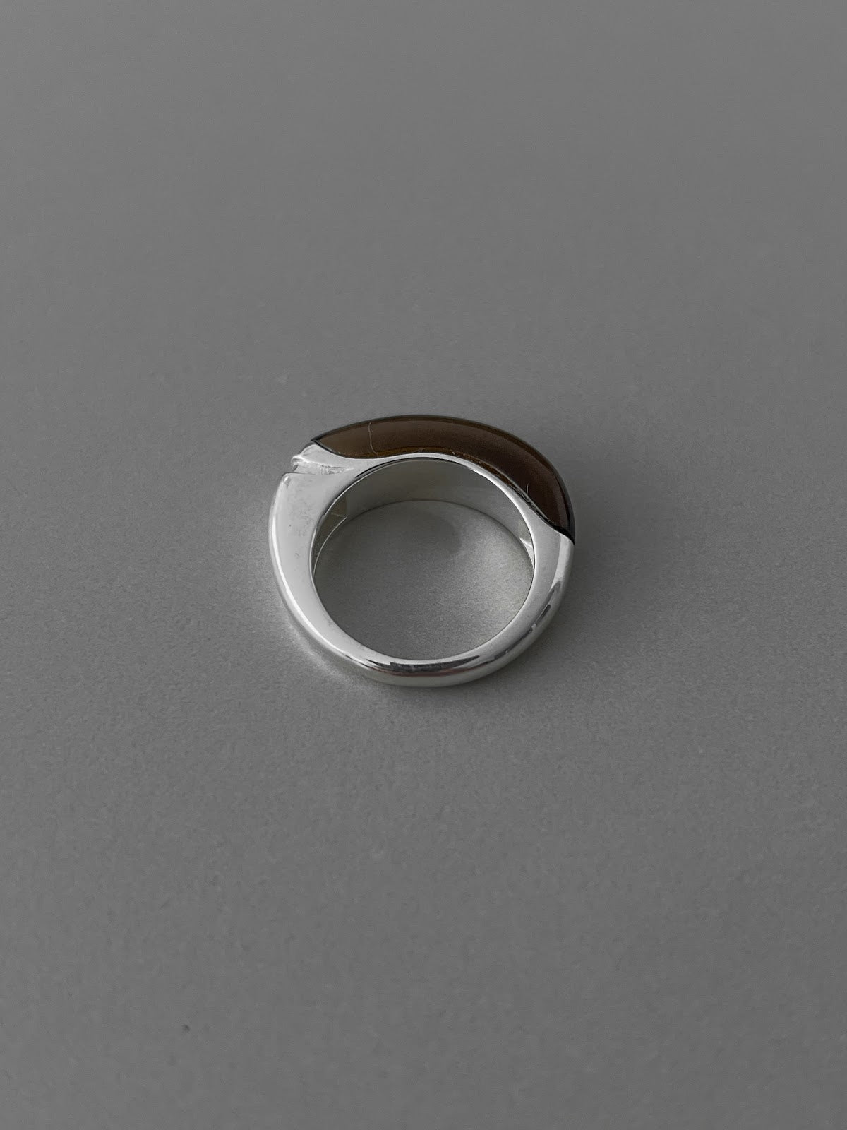 SLIM INLAY STACK RING [BROWN]