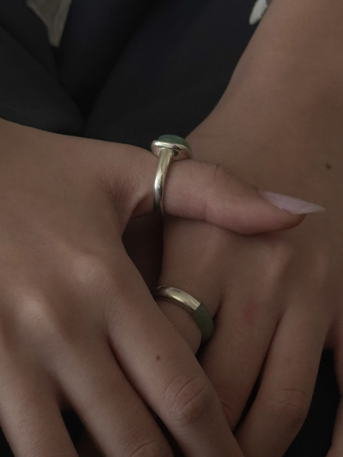 HALF JADE RING